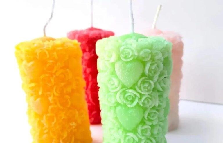 Heart & Rose candle