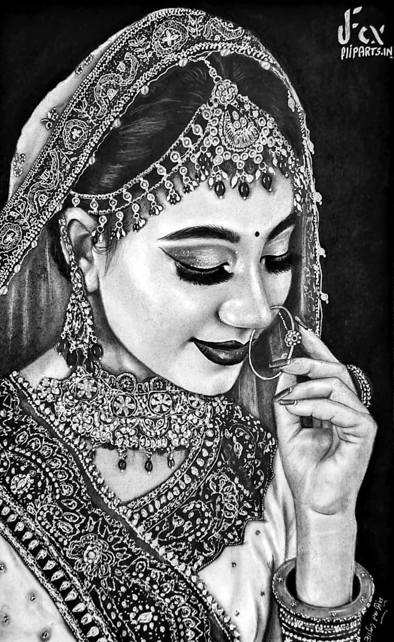 Personalized Handmade Charcoal Wedding Anniversary Portrait