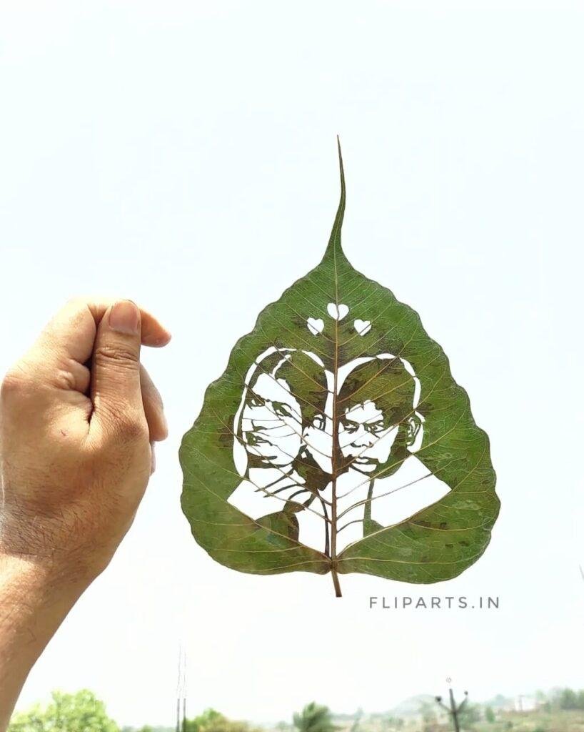 Couple Leaf portrait