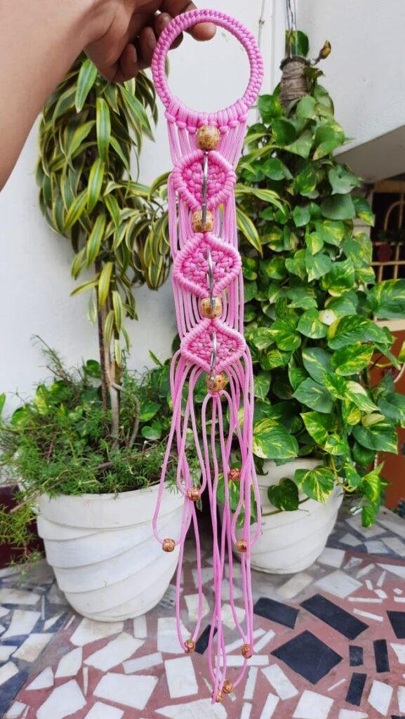 Macramé keychains holder