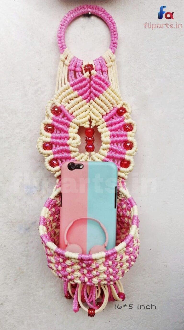 Macramé mobile holder