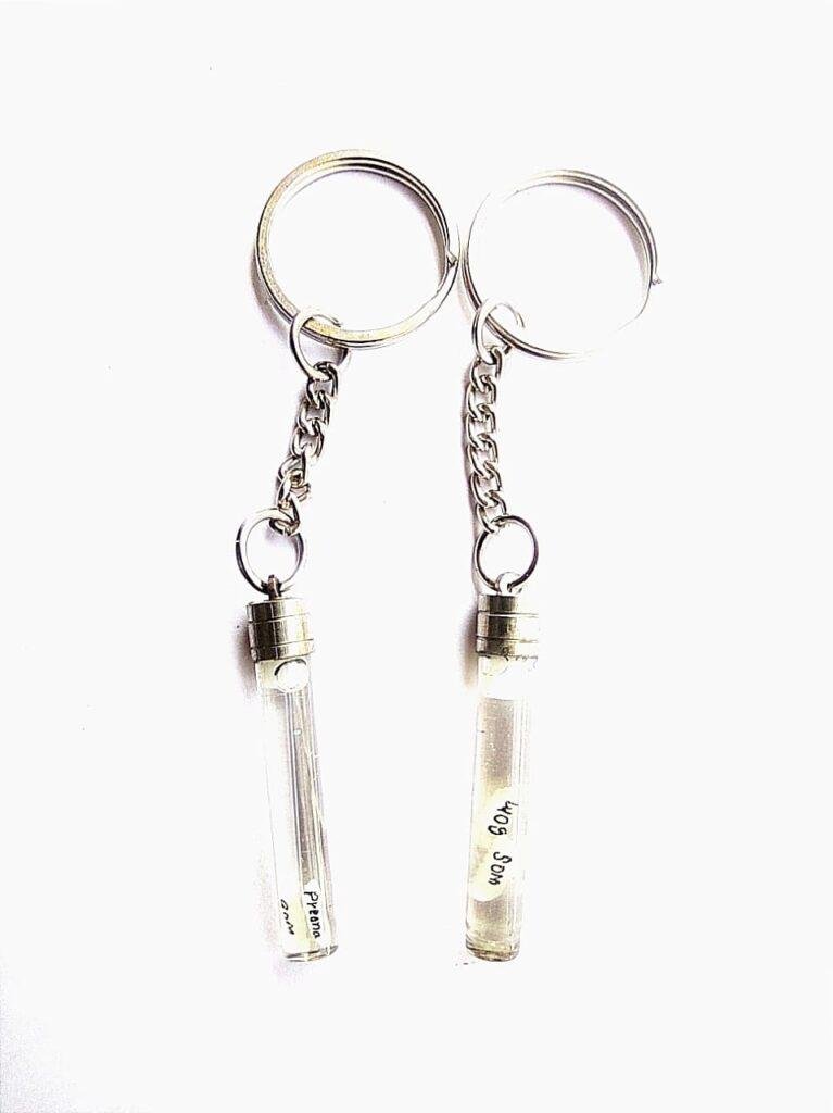 Name on rice keychain