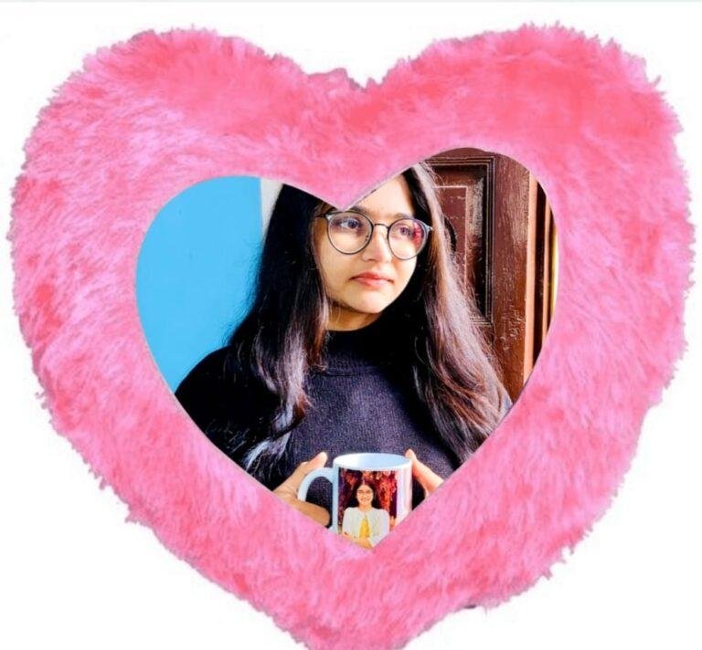 Personalized Heart fur cushion