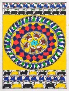 Water queen Madhubani painting