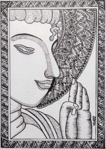 Buddha  Madhubani painting