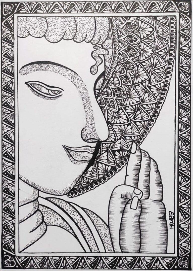 Buddha  Madhubani painting