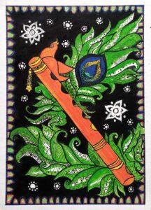 Krishna Madhubani painting