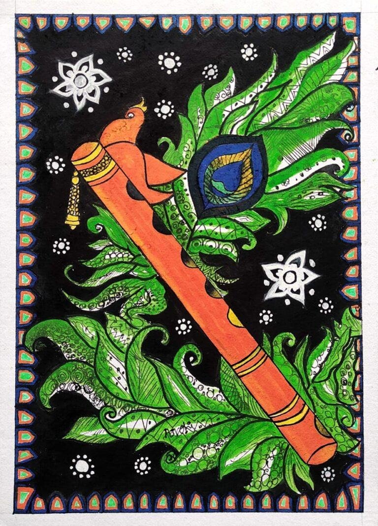 Krishna Madhubani painting