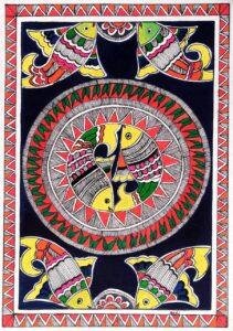 Water queen Madhubani painting