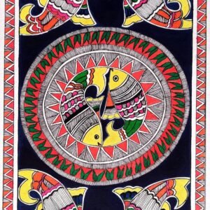 Water Queen Madhubani Painting 4
