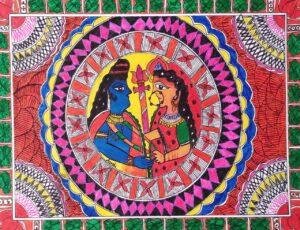 Shiv-Parvati Madhubani painting
