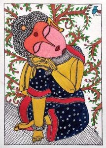 Buddha Madhubani painting