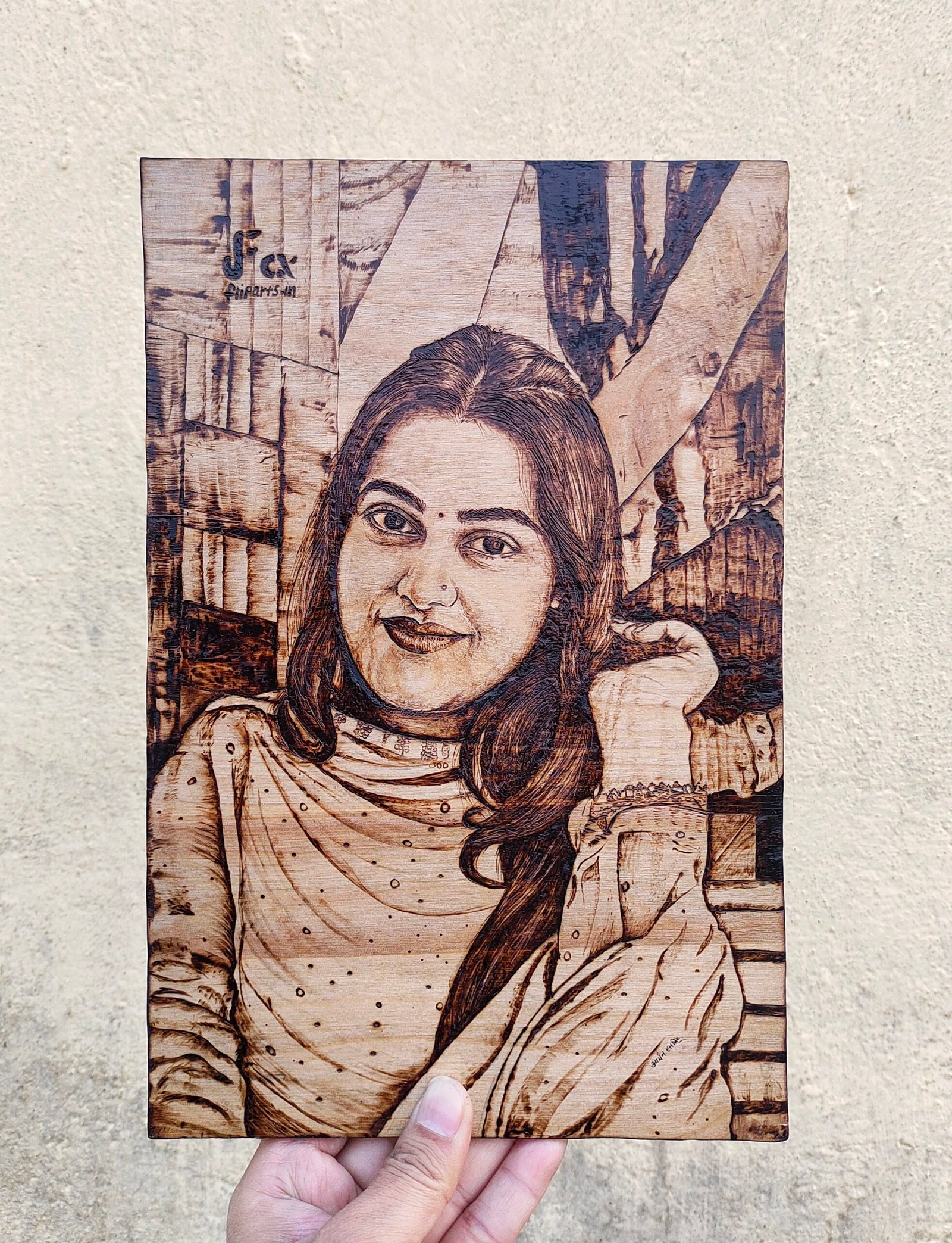 Woodburning portrait
