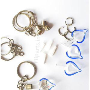 Rice Keychain Making Material Kit - Diy Rice Art Raw Materials (Glass Vials, Caps &Amp; Keyrings) 3