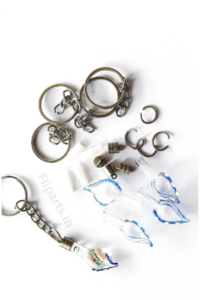 Rice Keychain Making Material Kit - DIY Rice Art Raw Materials (Glass Vials, Caps & Keyrings)