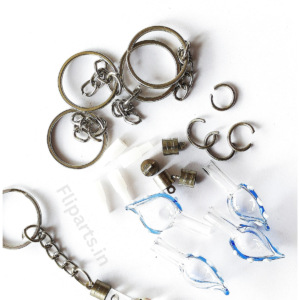 Rice Keychain Making Material Kit - Diy Rice Art Raw Materials (Glass Vials, Caps &Amp; Keyrings) 3