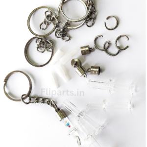 Rice Keychain Making Material Kit - Diy Rice Art Raw Materials (Glass Vials, Caps &Amp; Keyrings) 2