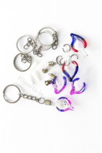 Rice Keychain Making Material Kit - DIY Rice Art Raw Materials (Glass Vials, Caps & Keyrings)
