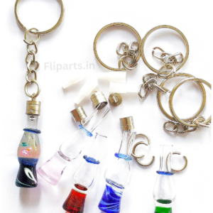 Rice Keychain Making Material Kit - Diy Rice Art Raw Materials (Glass Vials, Caps &Amp; Keyrings) 2