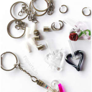 Rice Keychain Making Material Kit - Diy Rice Art Raw Materials (Glass Vials, Caps &Amp; Keyrings) 2