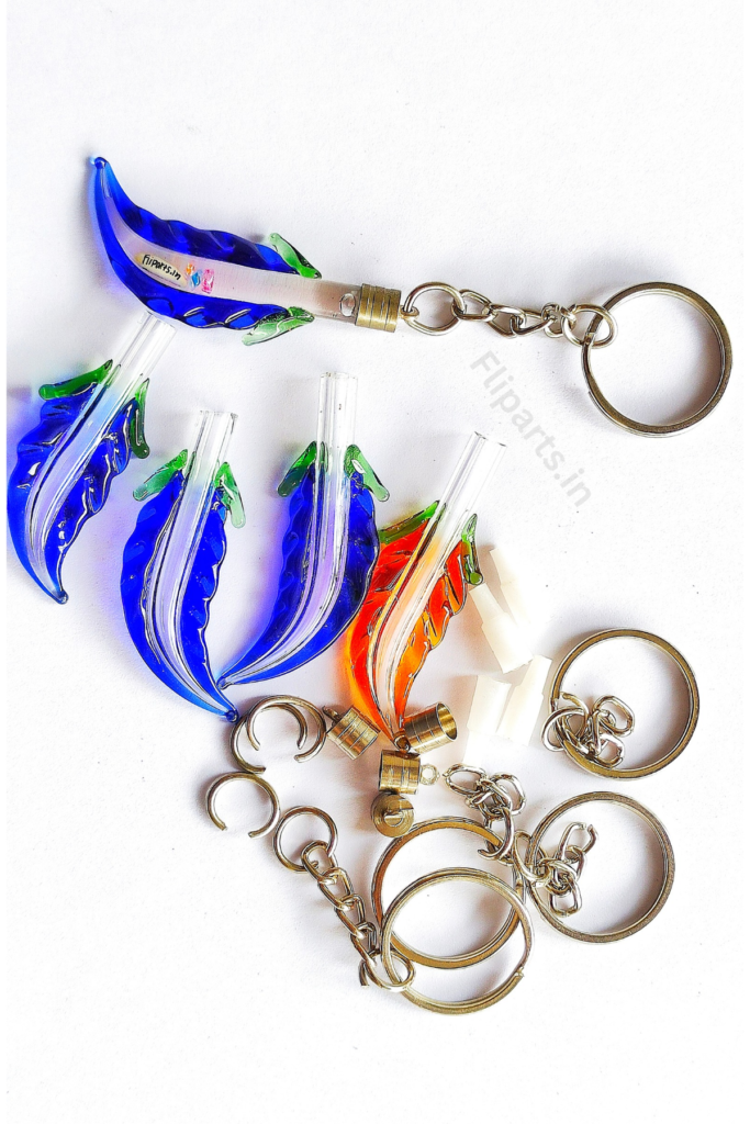 Rice Keychain Making Material Kit – DIY Rice Art Raw Materials (Glass Vials, Caps & Keyrings)