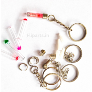 Rice Keychain Making Material Kit - Diy Rice Art Raw Materials (Glass Vials, Caps &Amp; Keyrings) 4