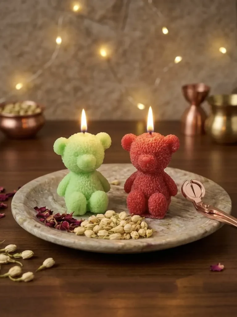 Beautiful mini teddy candle