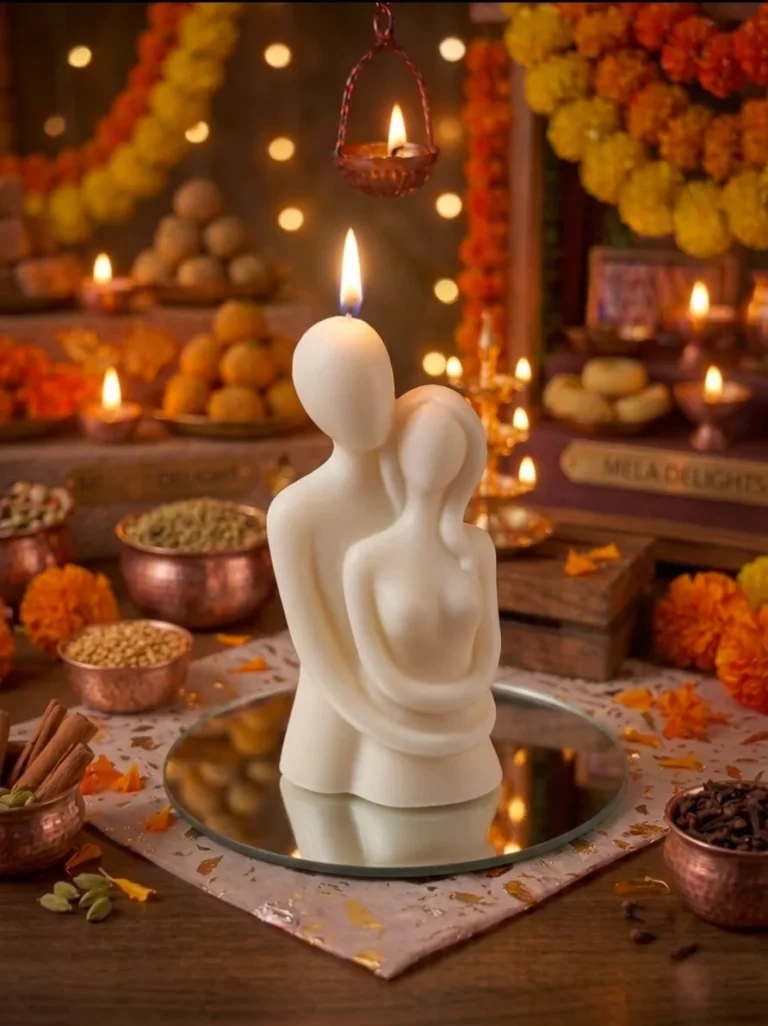 Couple pose candle