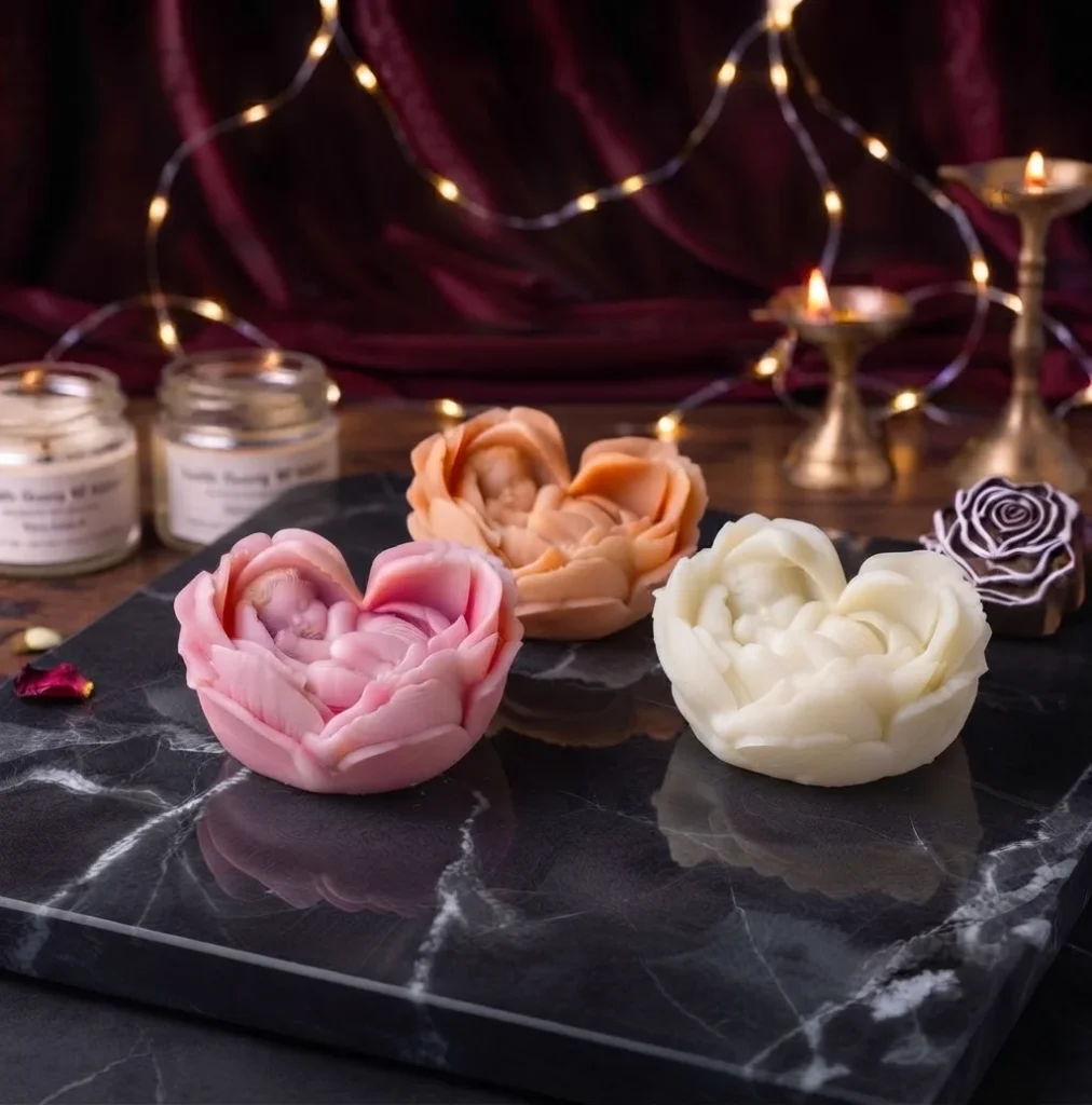 Floral Heart Baby Candle