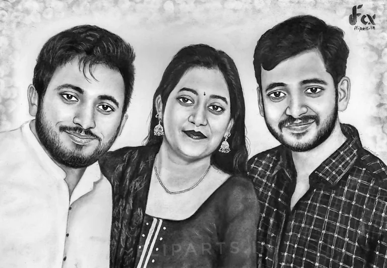 Family pencil portrait