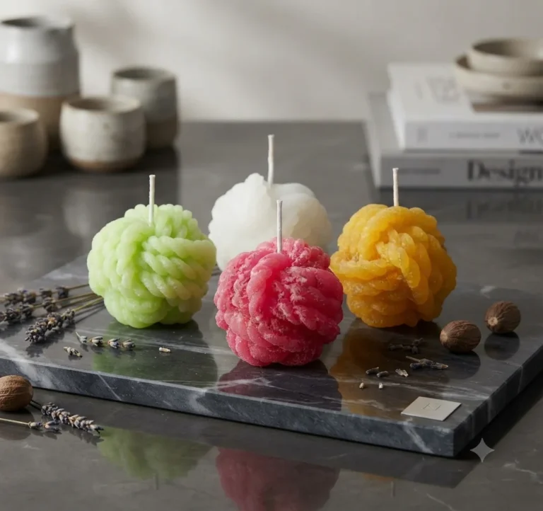 Thread knot candle