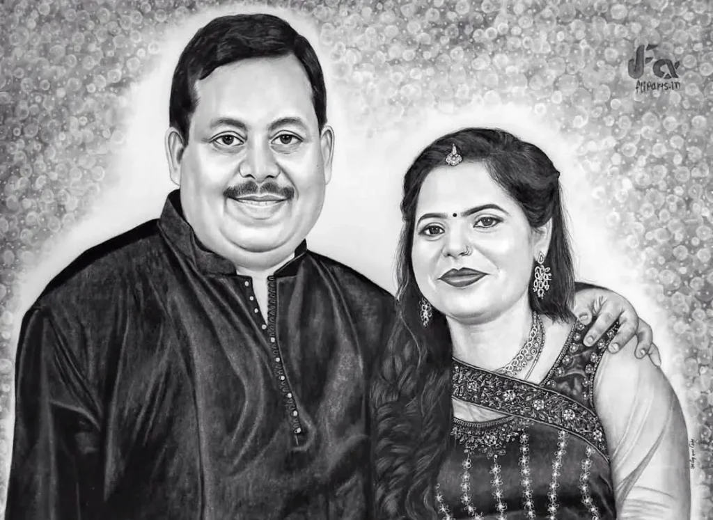 Couple pencil portrait