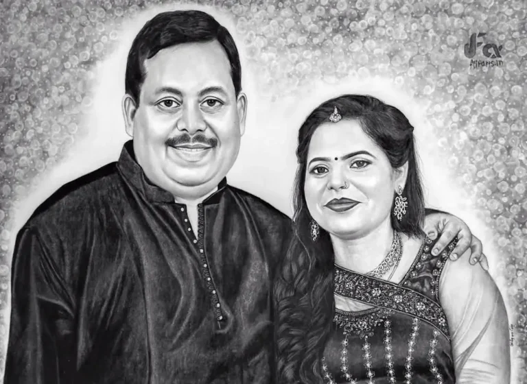 Couple pencil portrait