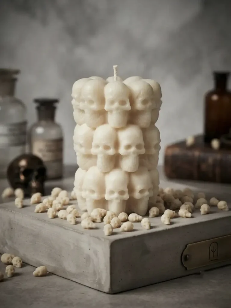 Skull piller candle