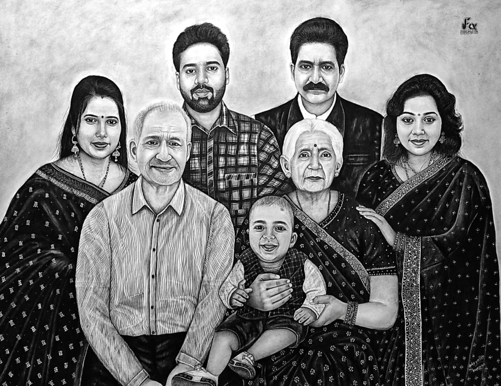 Handmade family portrait